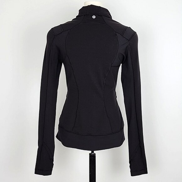 Lululemon Bhakti Yoga Jacket Black Assymetical Double Zipper High Collar Size 6 - Picture 8 of 14
